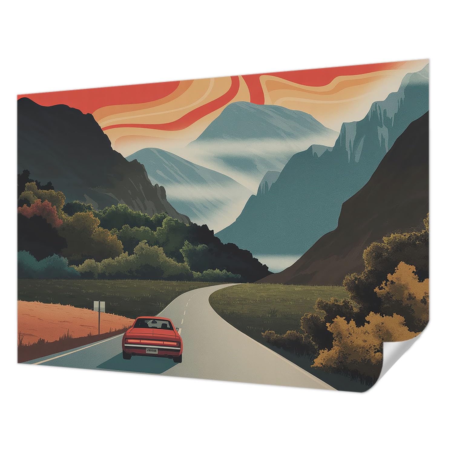 Papier peint auto-adhésif montagne 208x146 cm pour chambre décoration évasion