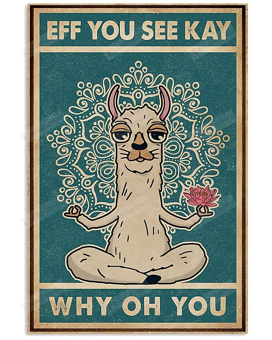 HOUVSSEN Yoga Poster Home Decor Metal Tin Sign 12x16inch