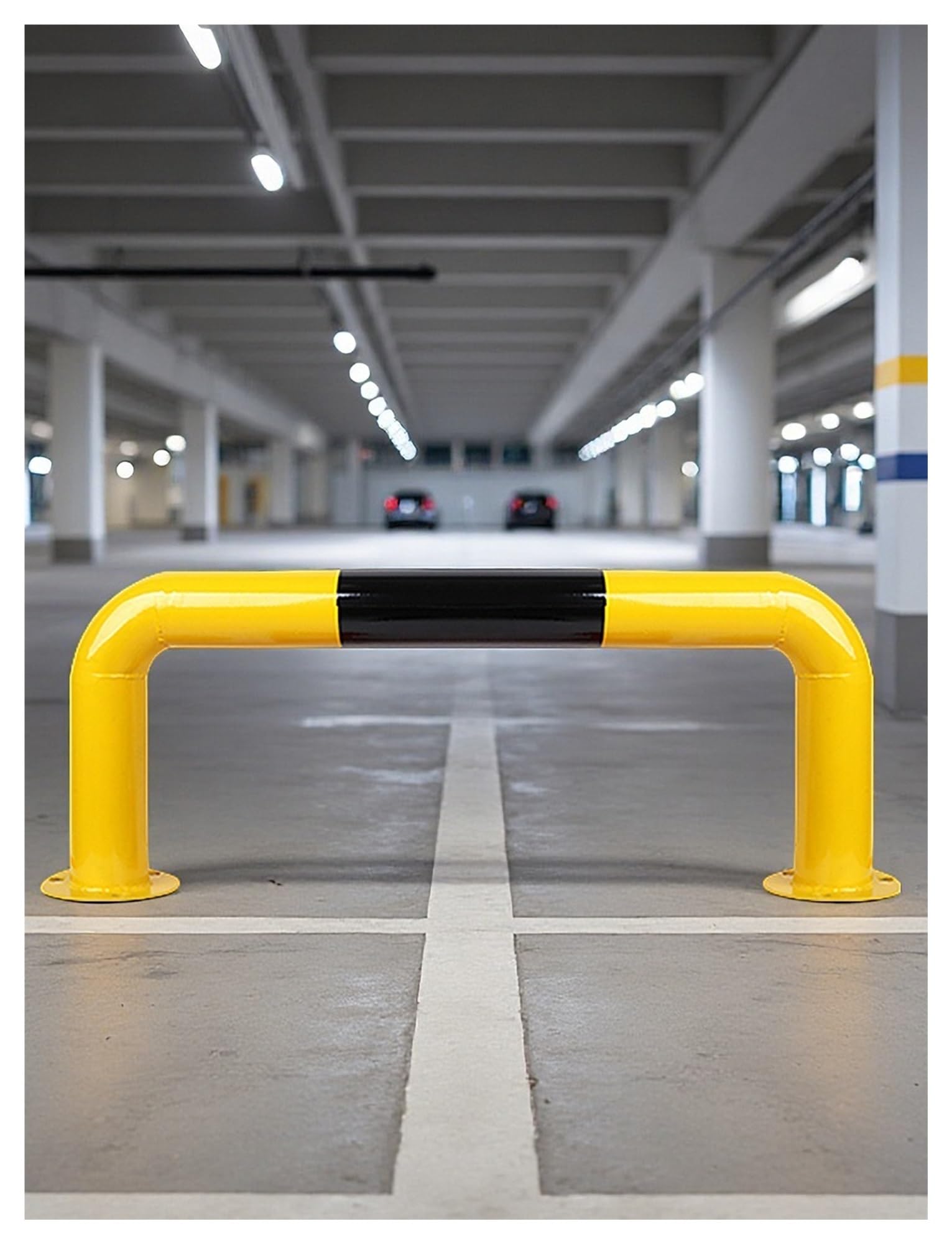 Bouchon de véhicule pour sécurité routière et arceau de parking en acier