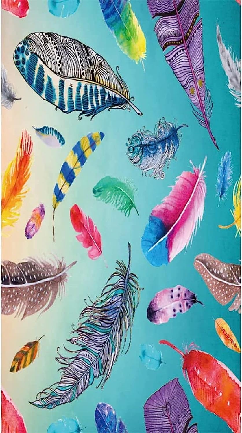Telo Mare Microfibra Grande Piume Colorate 200 X 200 Cm, 3D Telo Mare Leggero Antisabbia Per Donna Uomo, Asciugamano Microfibra Asciugatura Rapida Per Bagno, Spiaggia, Campeggio, Viaggio -3V2L/U1P