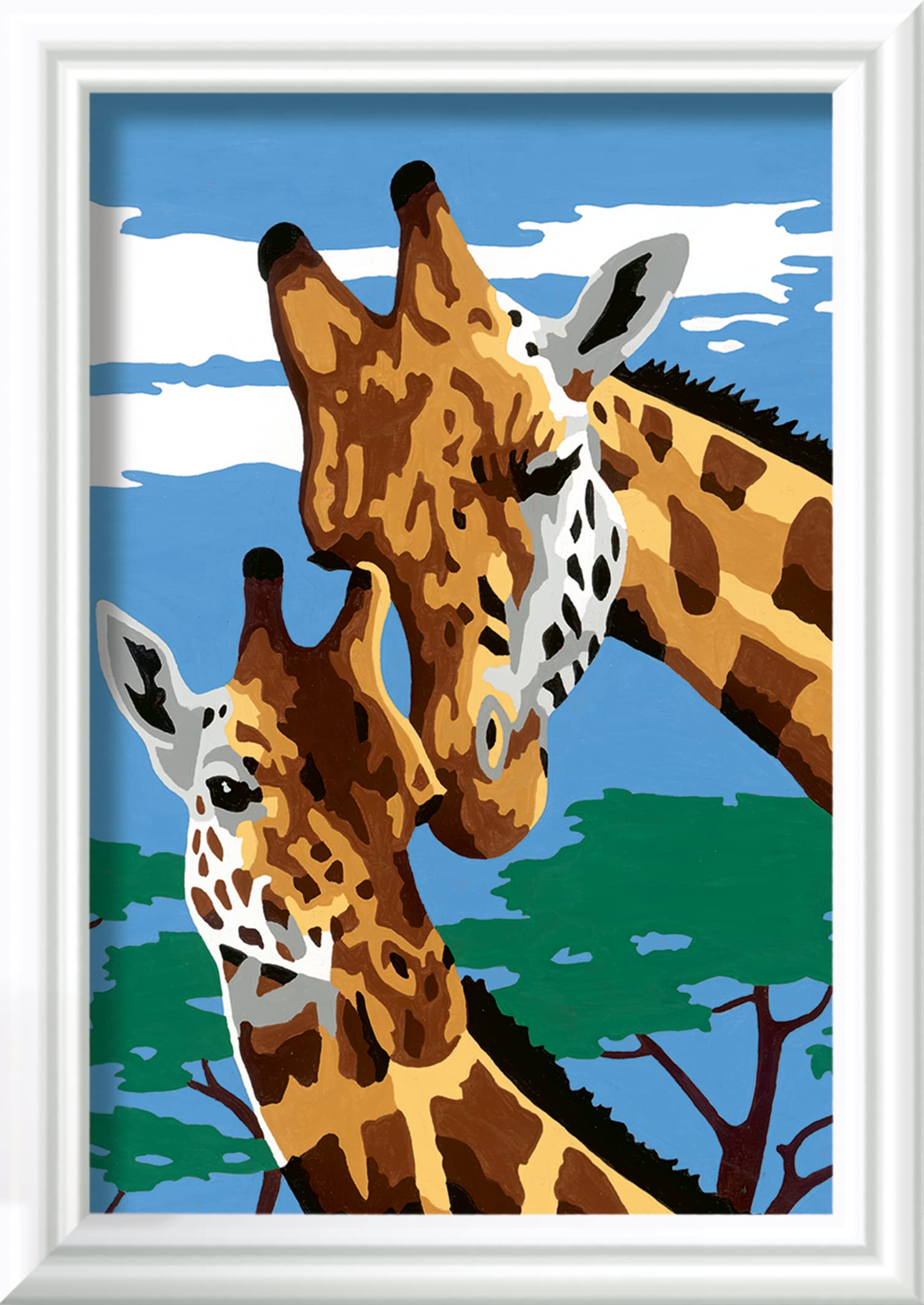 Ravensburger CreArt – Jirafas: Pintura Por Números Para Niños De 9 Años, Kit Completo Con Lienzo, Pinturas Y Marco (18x13 Cm)