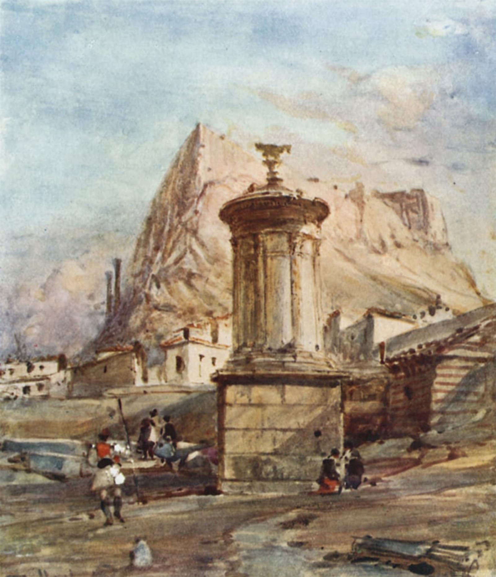 HRJUBWREE Oil Painting Prints on Canvas Painting Picture the Choragic Monument of Lysicrates by Fulleylove Artwork Canvas Prints for Home Decor 60x90cm