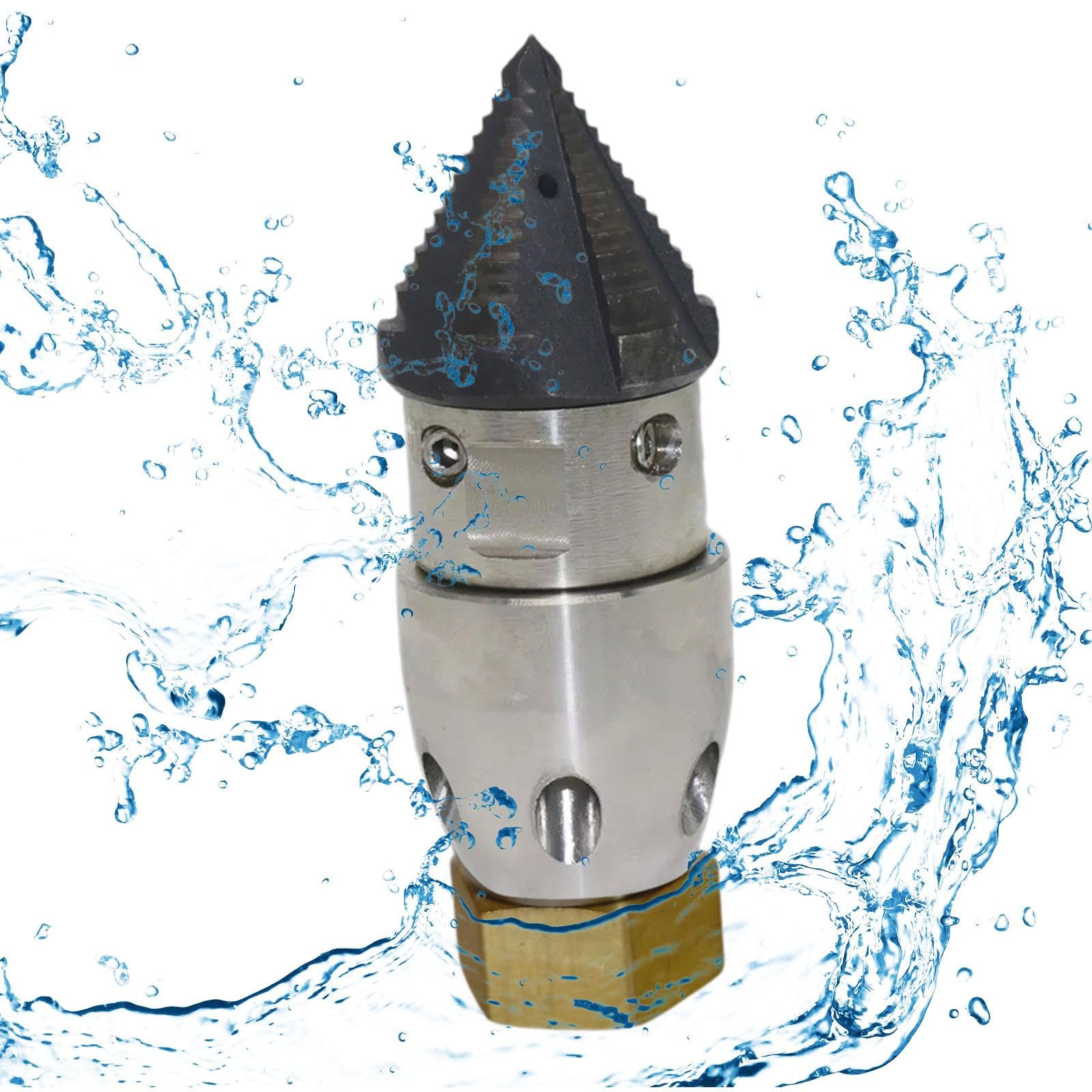 para Hidrolavadora de Alcantarillado, para Lavadora, Resistente Al Desgaste, Cabezal Rociador de de Agua a Presión Eficient, Negro