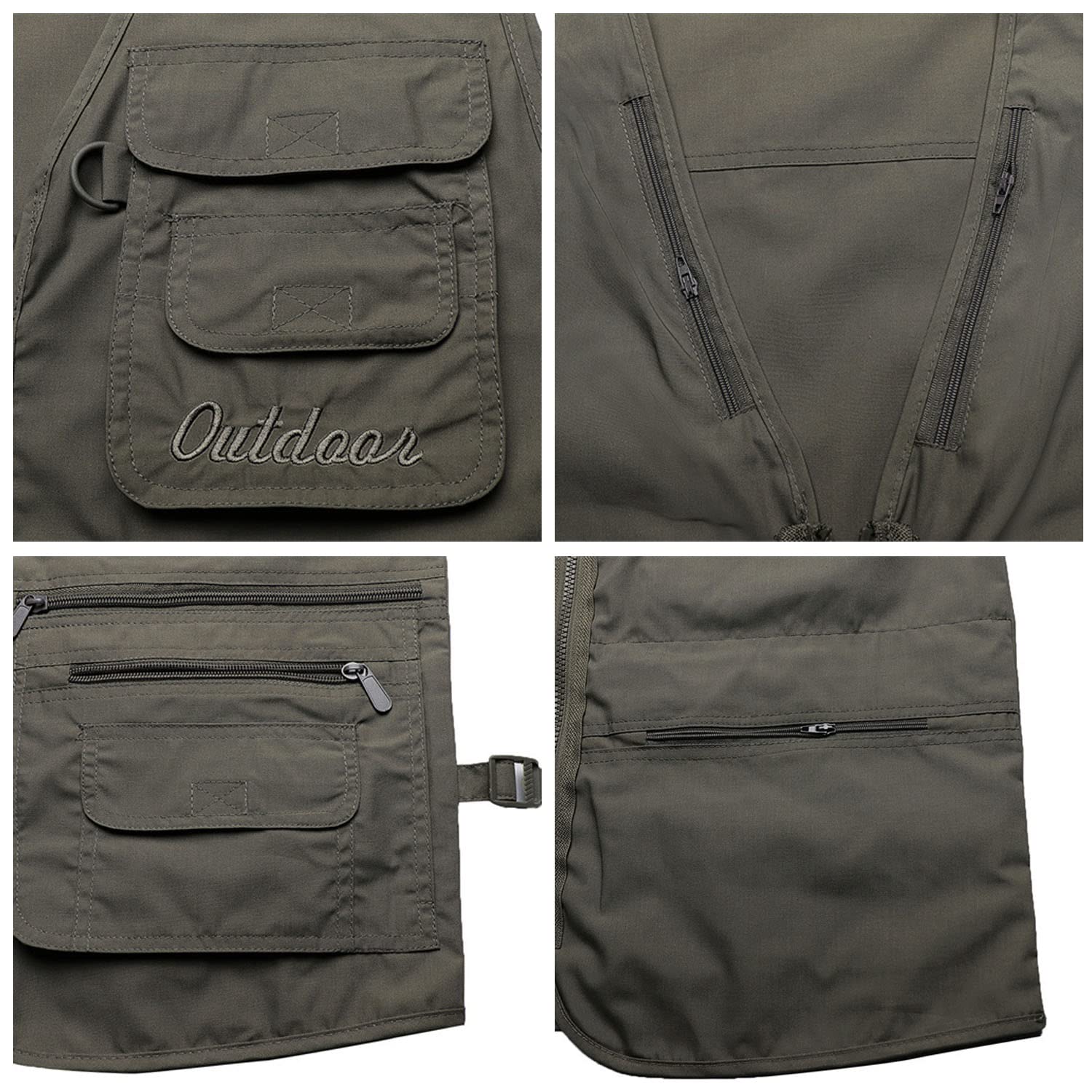 Chaleco De Hombre Chaleco Sin Mangas Y con Multibolsillos para La Pesca Exteriores Chaleco De Utilidad para La Fotografía Chaleco De Viaje