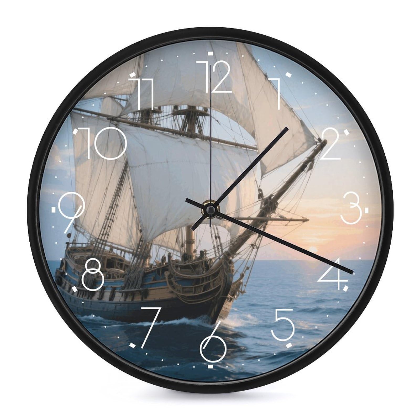 Horloge murale pour décoration de salon et cuisine ambiance bord de mer