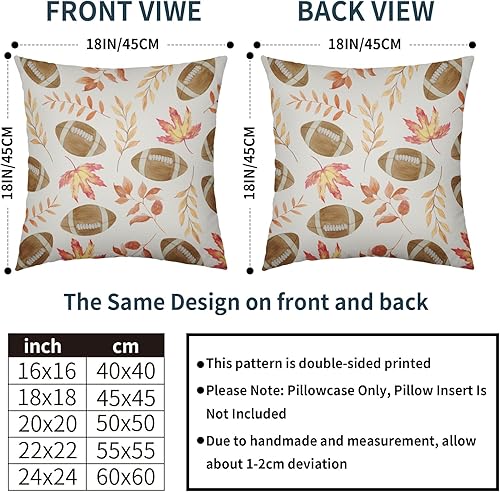Miniatura 51 de Juego de 2 fundas de almohada de otoño de 18 x 18 pulgadas, diseño de calabaza, girasol, girasol, Acción de Gracias, decoración para exteriores