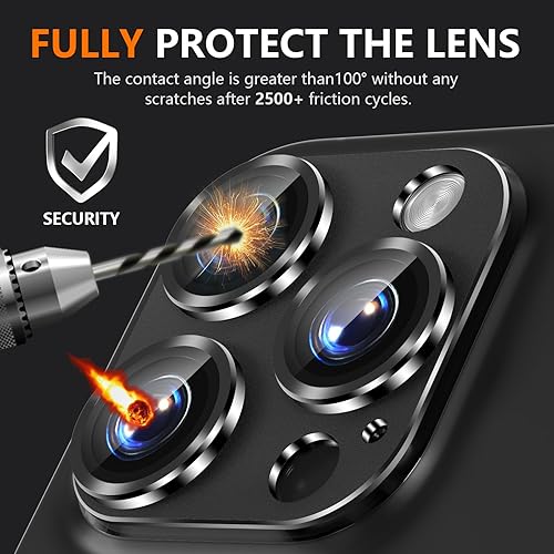 Miniatura 6 de Suoman Protector de lente de cámara para iPhone 15 Pro  15 Pro Max, metal fresco Protector de lente de cámara de vidrio templado para iPhone 15 Pro