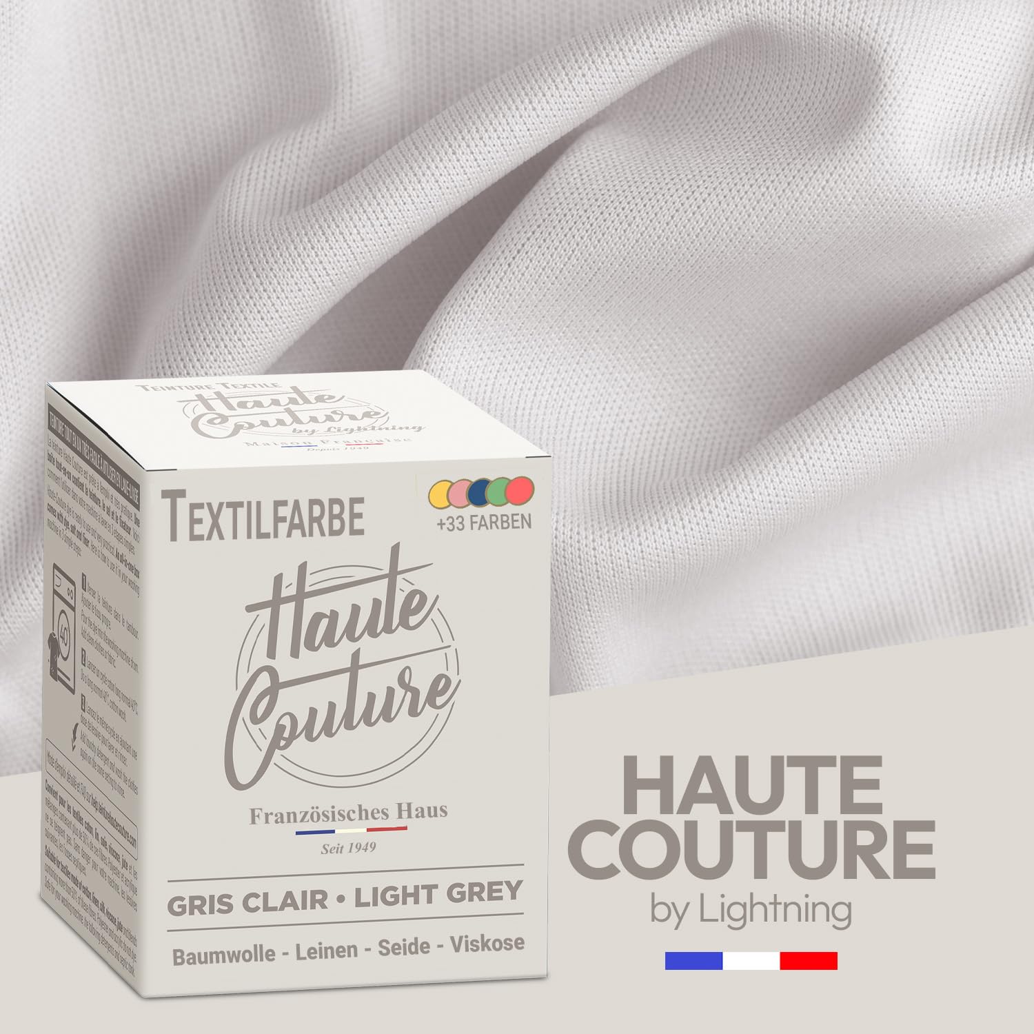 Haute Couture - Textilfarbe All-in-One - LichtGrau - 3x350g