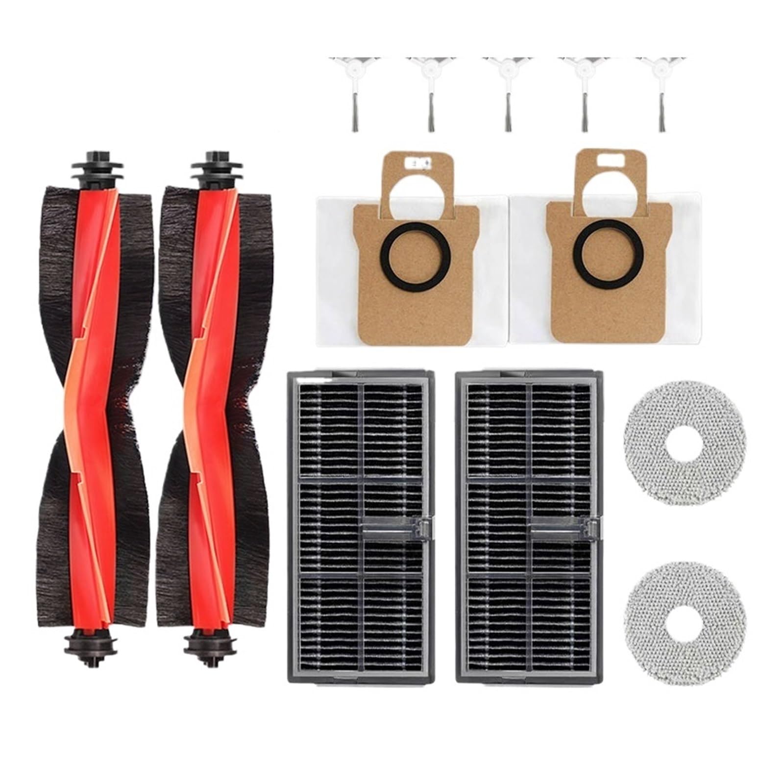 Kompatybilny z odkurzaczem samoczyszczącym Xiaomi Mijia M30S D103CN CleanAccessories Główna boczna szczotka warga Filtr Hepa Mop Tkanina Worek na kurz Części(Light yellow)