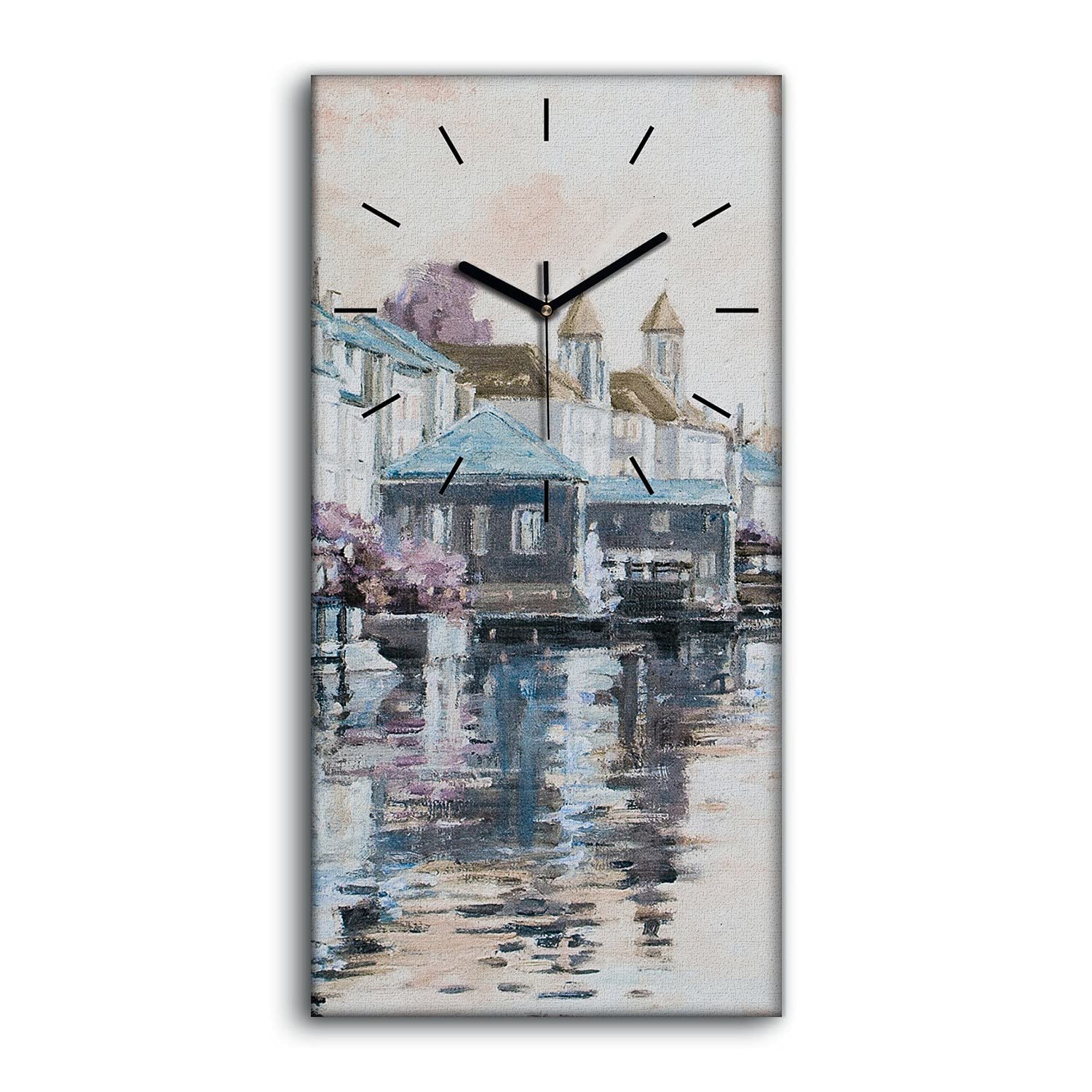 Horloge sur Toile 30x60cm Silencieuse sans Tic-Tac Idéale pour un Sommeil Paisible en Chambre