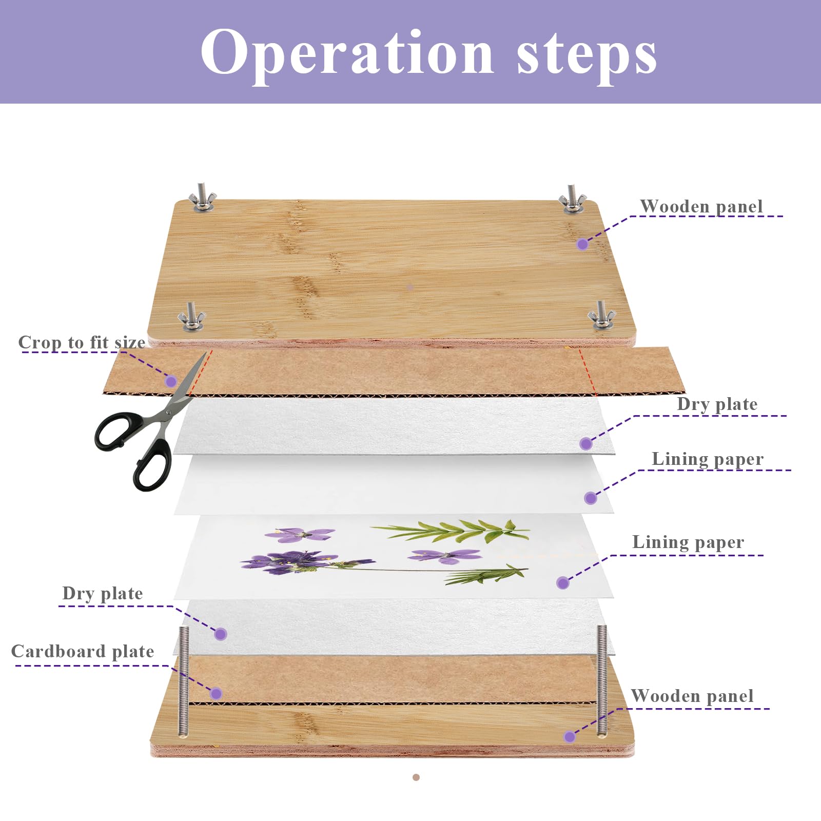 Kits de Presse à Fleurs,Kit de Préservation de Fleur Arts et Artisanat pour Adultes et Enfants pour Fleurs DIY Art Fabrication de Fleur Séchées Préservation 20x30cm