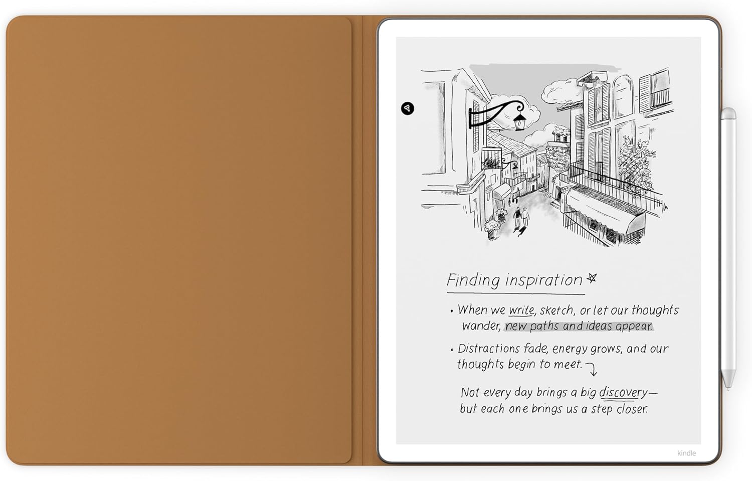 Introducing All-New Amazon Kindle Scribe Executive Folio Cover with Magnetic Attach, Sleek Protective Case - Premium Leather
