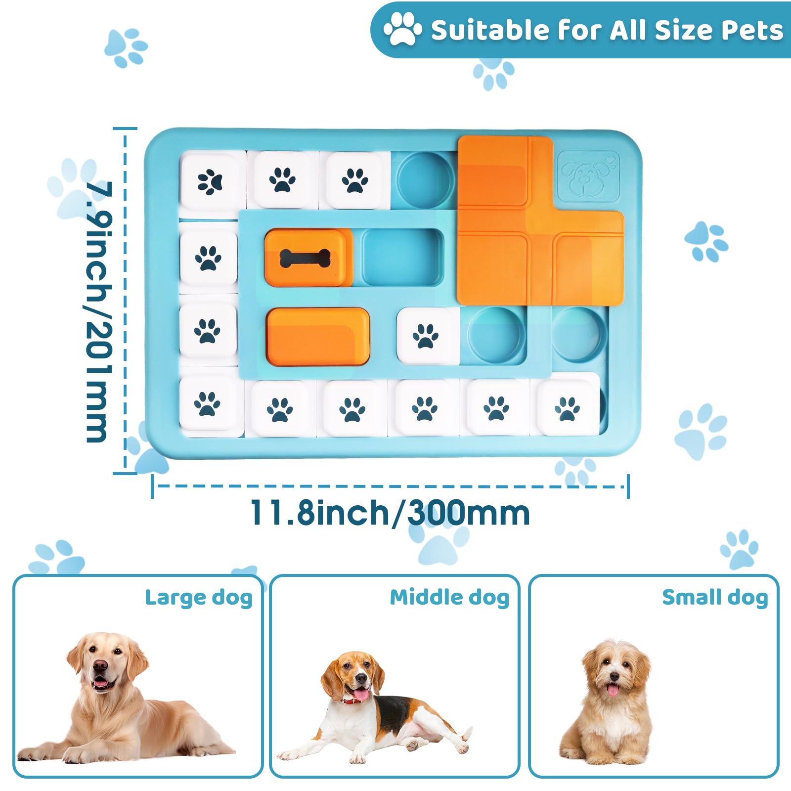 YETEE Interactive Dog Puzzle Feeder, Treat Dispenser Dog Puzzle Toys with Squeaker & Non-Slip - Image 4
