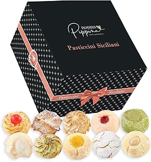 NONNA PIPPINA Pasticcini Siciliani, 600g, gemischtes & süßes Mandelgebäck, in Geschenk-Box, GLUTENFREI + LAKTOSEFREI