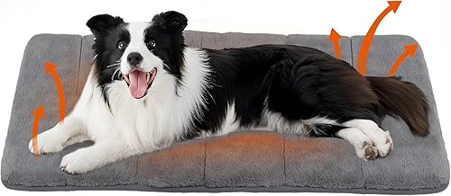 Tapete para jaula para perros grandes, cama para perro de espuma viscoelástica de 35 x 23 pulgadas, lavable y antideslizante, almohadilla ultrasuave