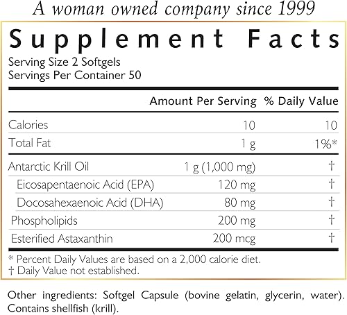 Miniatura 6 de Cocó March N.M.D Aceite de krill antártico puro  1000 mg fosfolípidos unidos a fosfolípidos Omega-3 EPA, DHA, colina y astaxantina  Absorción rápida