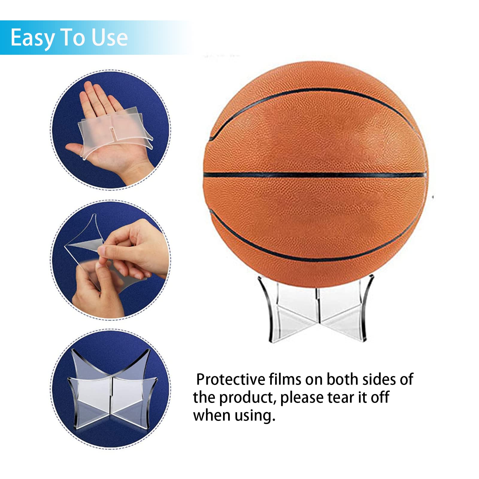 Teksome Acryl Driehoek Balhouder - Clear Acryl Minerale Collectie Houder | Sport Bal Opslag Display Rack Voor Basketbal Voetbal Volleybal Voetbal Ballen