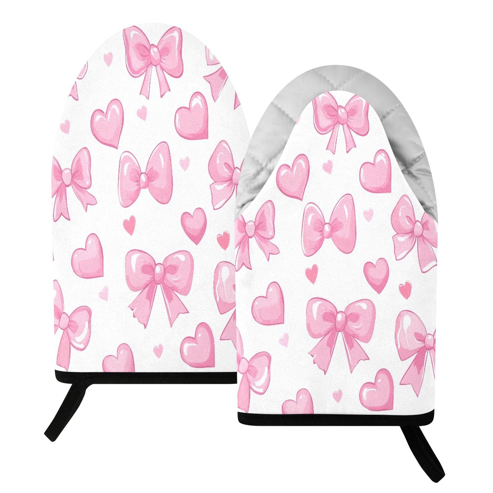 BURSTDDY Bows Oven Mitt,Heat Resistant Kitchen Mitts for Cooking