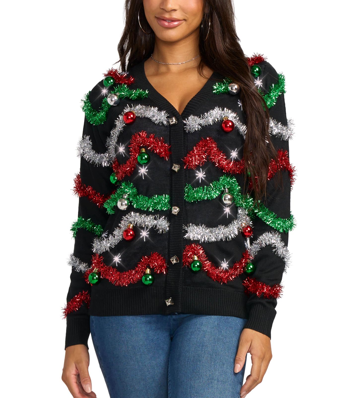 Tipsy Elves Womens Light-Up Christmas Sweaters - Ugly Christmas Pullovers with Ultra Bright LEDs for Women