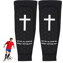 lotoo Soccer Shin Guards for Youth, Kids Adult, Calf Compression Sleeve with Honeycomb Padded, Proverbs 1926 Bible Verse Shin Pads, Protective Shin Defender for Boys & Girls Ski Football Baseball