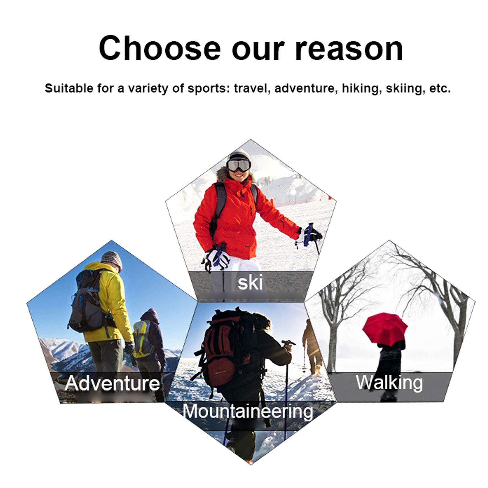 NANANA Calze Riscaldate per Sci Invernali, 7.4v 2200mah Calzini Riscaldati con 3 Temperature Invernali Calze Riscaldate a Batteria per Ciclismo, Pesca, Trekking, Campeggio,XL