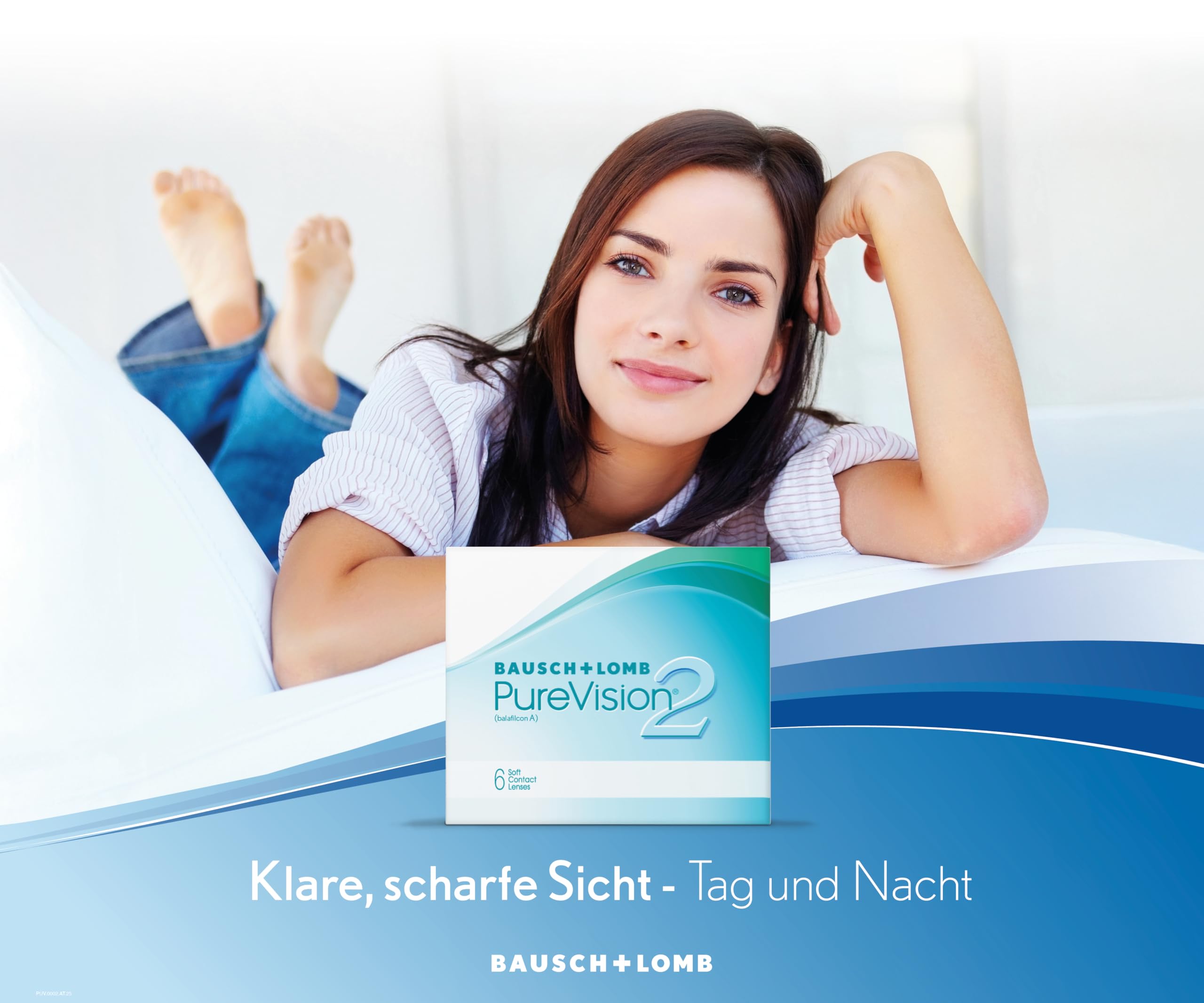 Bausch und Lomb PureVision2 for Astigmatism Monatslinsen, torische Kontaktlinsen, weich, 6 Stück BC 8.9 mm/DIA 14.5 / CYL -0.75 / Achse 170 / -2.75 Dioptrien