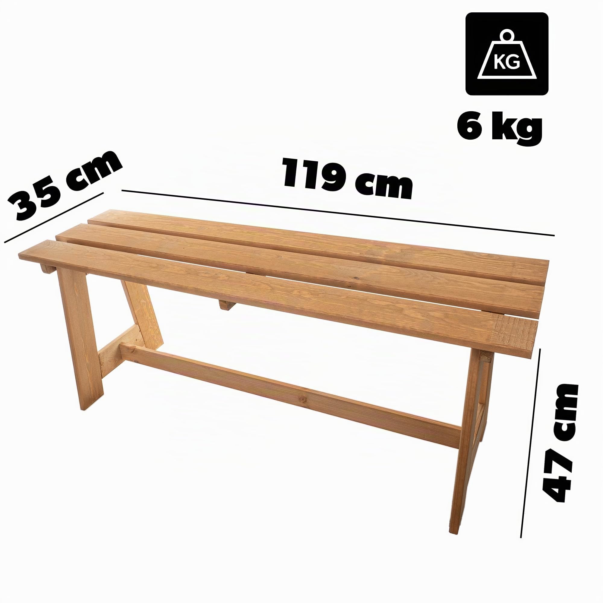 KADAX Panchina da giardino in legno, 2 posti, senza braccioli e schienale, panca da parcheggio, panca esterna per balcone, giardino, terrazza (rovere dorato), K10080