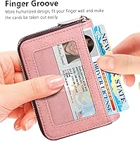 Vista 114 de FurArt - Cartera para tarjetas de crédito, soporte para tarjetas con cremallera para hombres y mujeres, bloqueo RFID, cartera con llavero