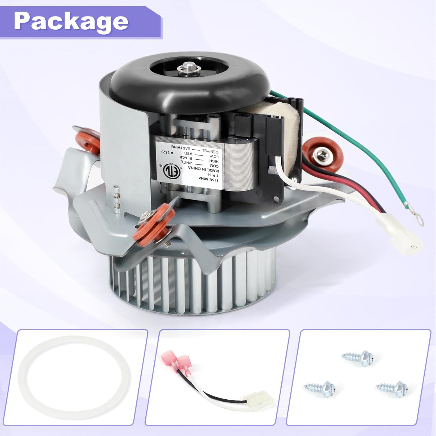 Furnace Draft Inducer Blower Motor Compatible with Carrier, Bryant, Payne 326628-763 Furnace Exhaust Vent Motor Assembly Replacement Packard 66763