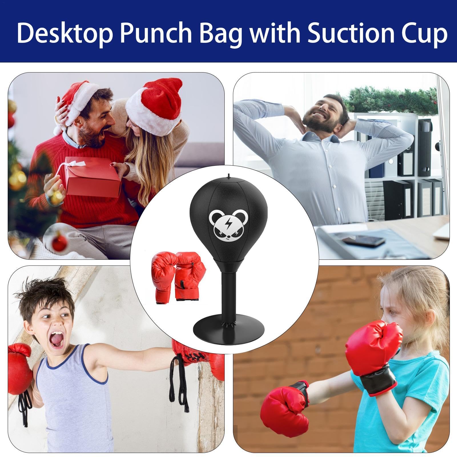 Desktop-Boxsack – Mini-Boxball zum Stressabbau für den Schreibtisch, Tisch-Boxball mit Saugnapf | Robuster Büro-Boxsack, Stressabbau-Boxball für Arbeitsplatz und Zuhause, Tisch-Boxball