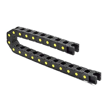 Plastic Drag Chain Cable Carrier Open Type with End Connectors R55 25 x 25mm L1000mm for Electrical CNC Router Machines