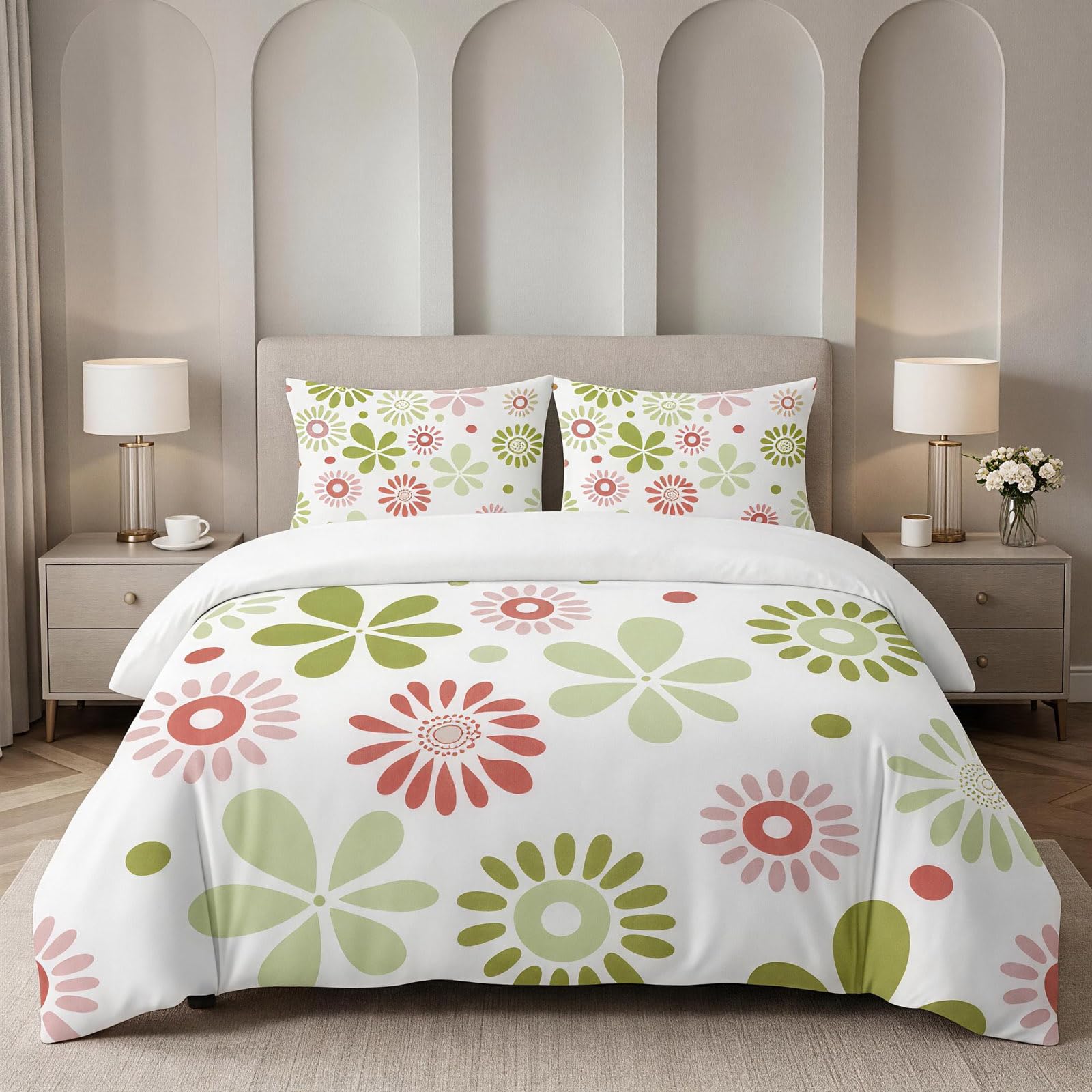 Housse de couette 180x200 de qualité supérieure au motif floral 3D original