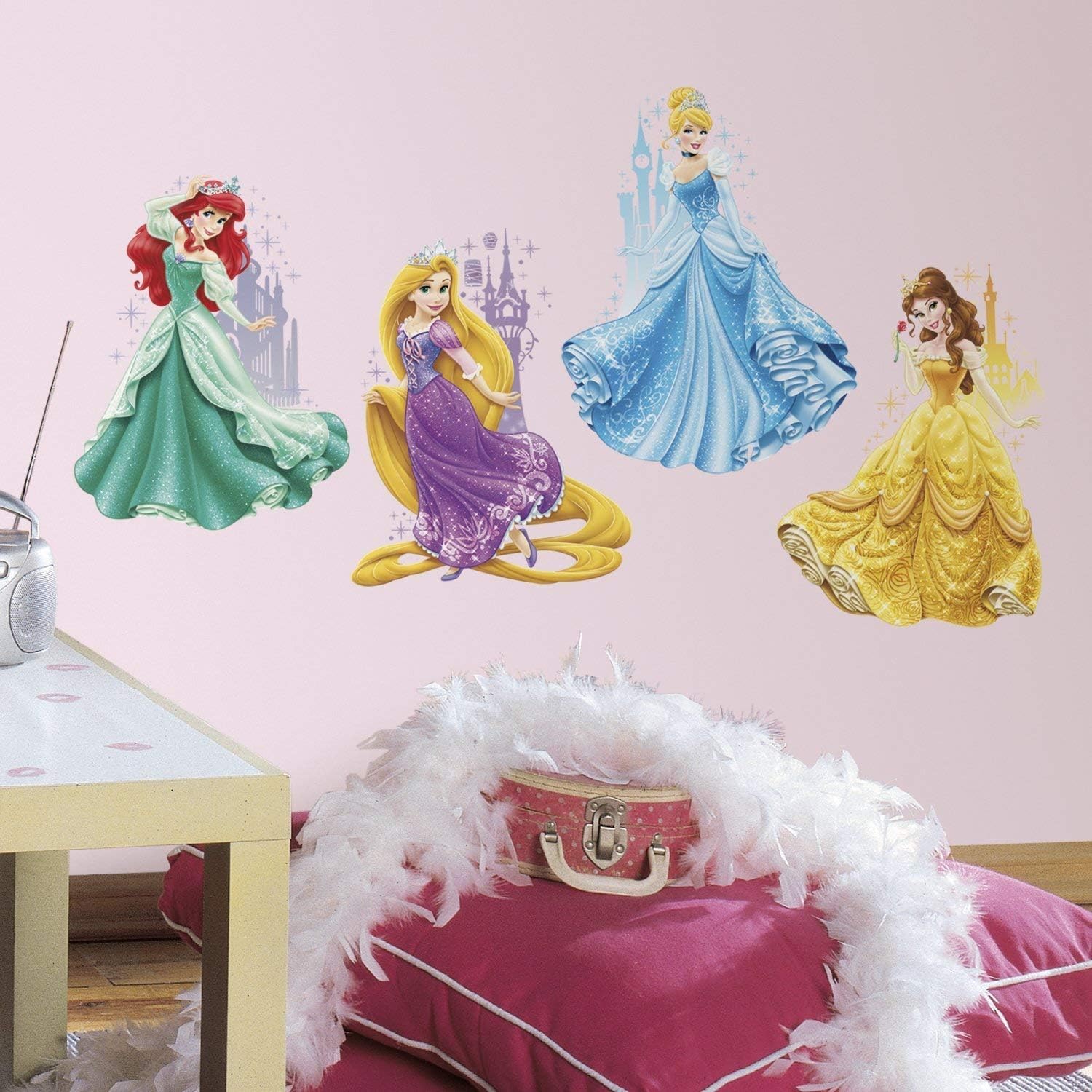 RoomMates Disney Princesas y Castillos - Pegatinas gigantes de pared, vinilo, 105,6 x 49,7 x 105,6 cm
