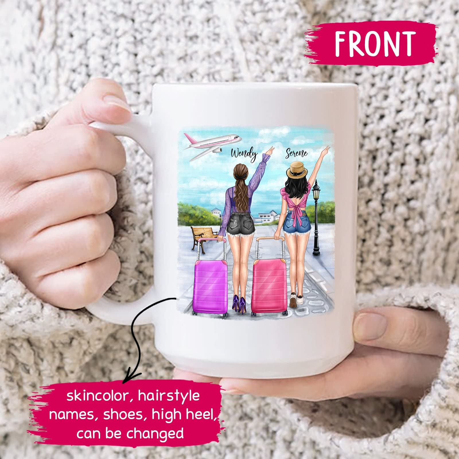 Personalized Best Friend Mug, Good Friend Listens To Your Adventures, Custom Friendship Coffee Mug Gift For Besties, BFF, Long Distance, Birthday Gift For Best Friends, Soul Sister Mugs 11oz 15oz