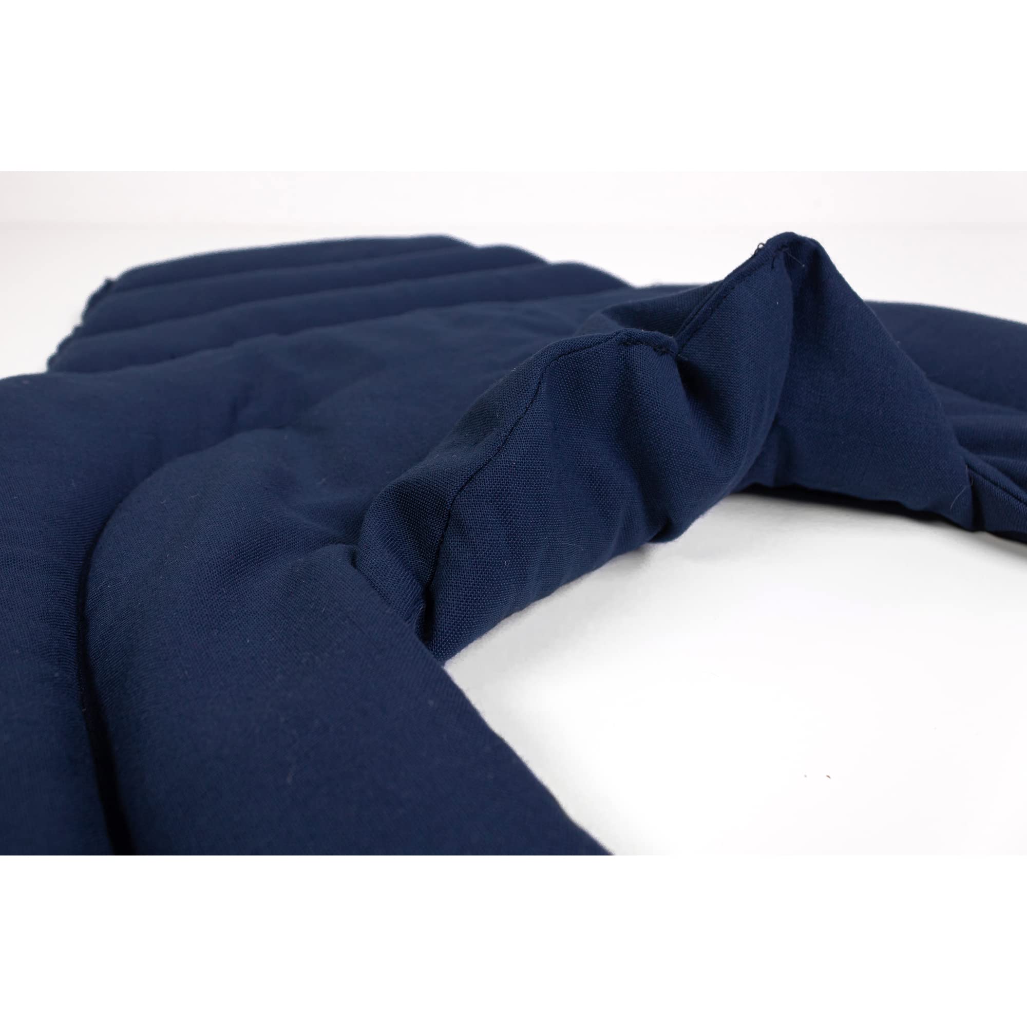 Cuscino per il collo con forma a U per l'area cervicale - Collo + Spalle + Schiena - Cuscino con noccioli di ciliegia - Cuscino termico - Cuscino per il collo - blu scuro