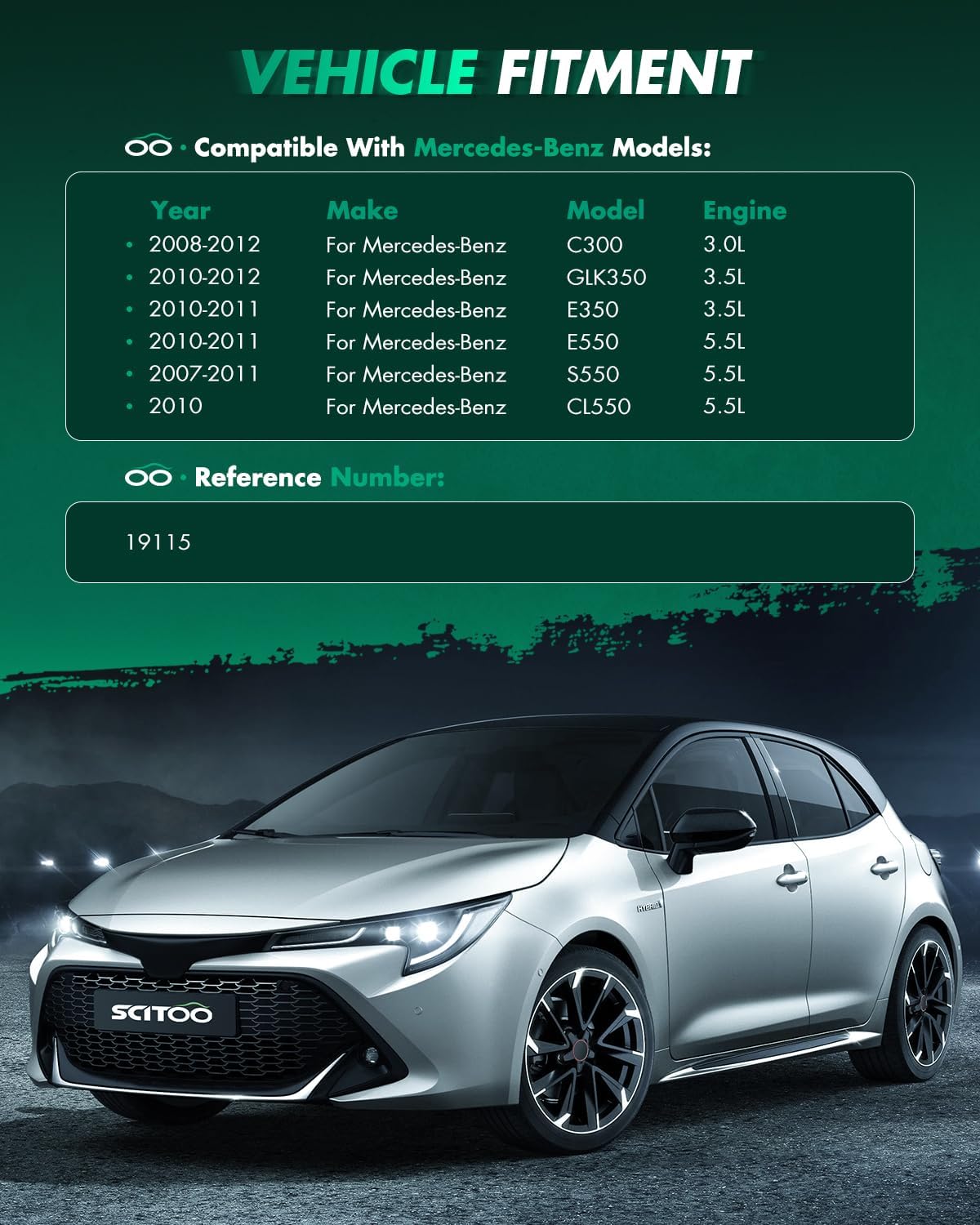 SCITOO Starter Motor fit for for C300 3.0L 2008-2012,for for CL550 5.5L 2010,for for E350 3.5L 2010-2011 Replacement Starter 19115