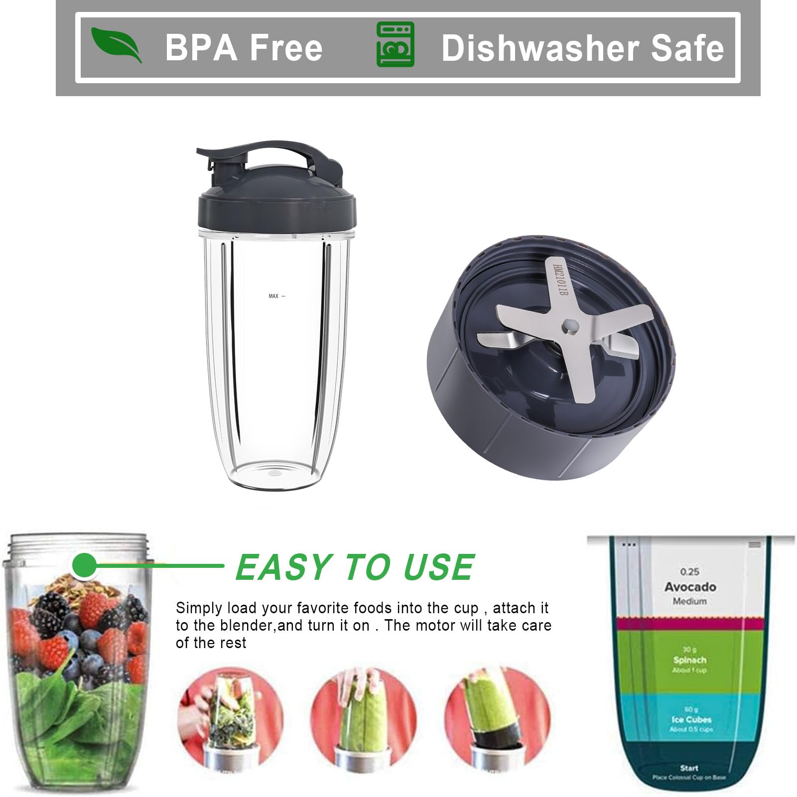 Coperchi Hermetici Per NutriBullet - Set Di Ricambio Per Frullatori
