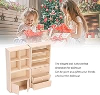 Vista 5 de Juego de 4 gabinetes de casa de muñecas de 1/12, diseño simple, práctico y realista en miniatura, casa de muñecas
