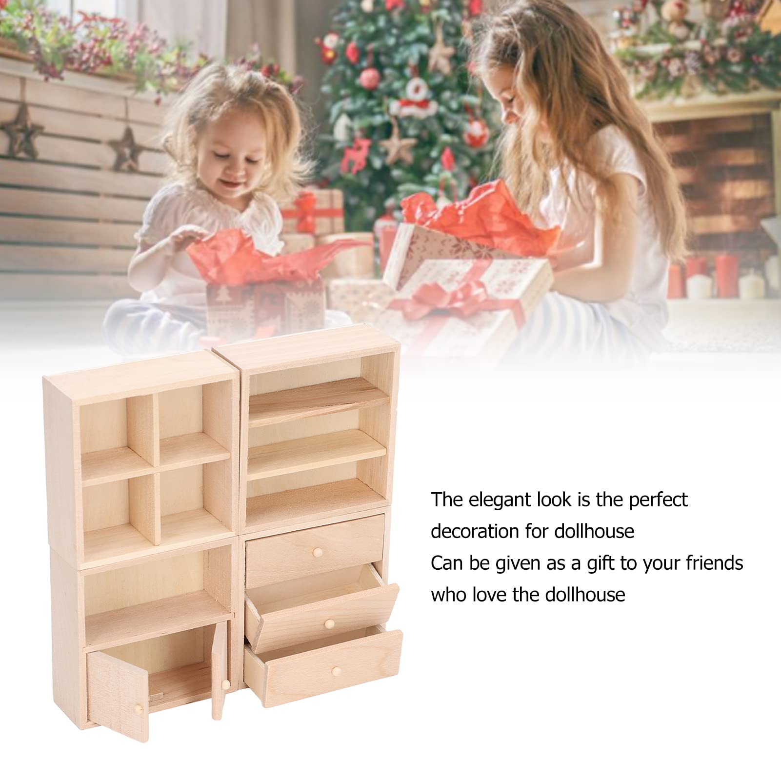 Miniature Meubles Maison De Poupée 1:12 – Ensemble Complet Bois 5 Pièces Salon Cuisine Chambre – Jouet Éveil Créatif Enfant