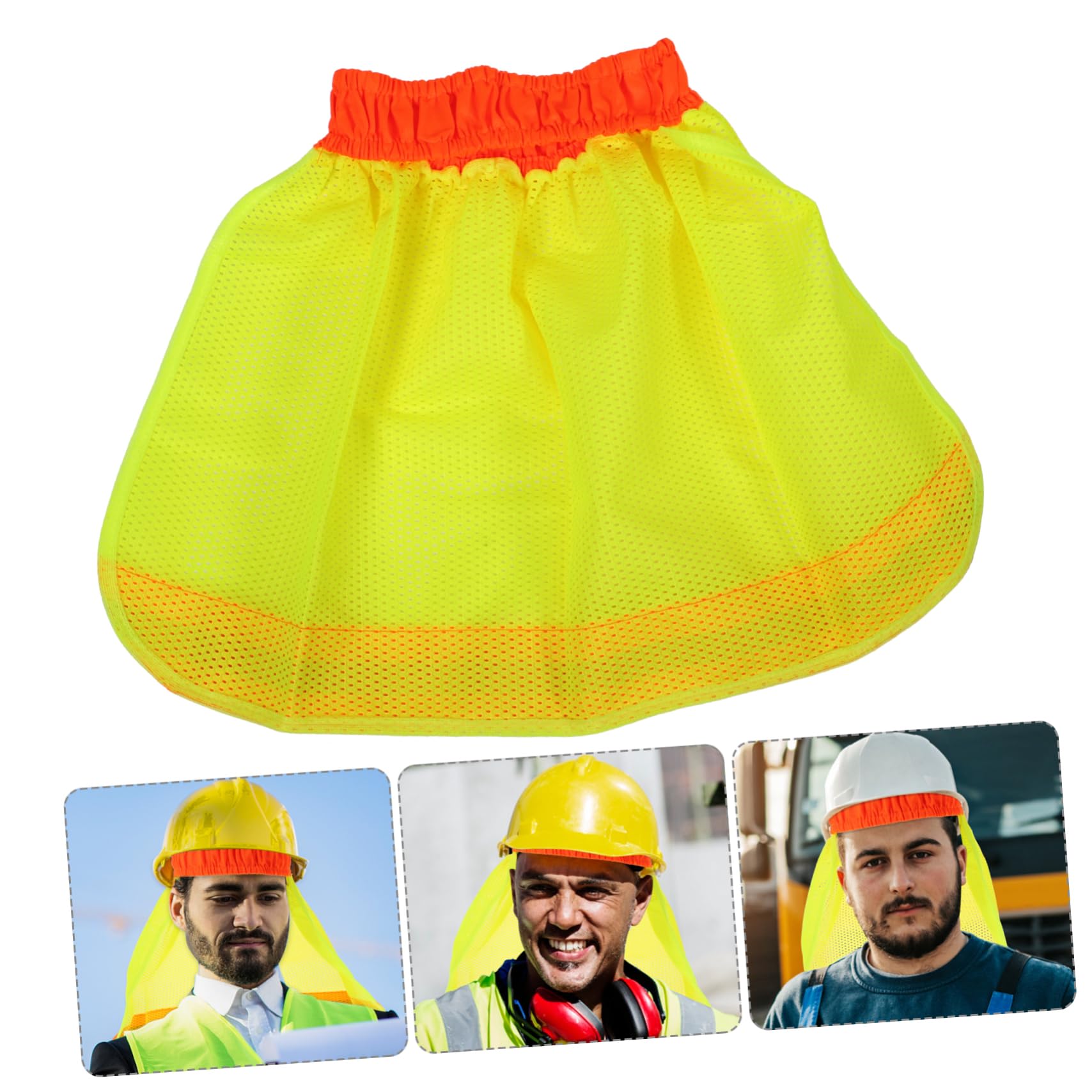Uonlytech 2 Juegos de Cascos con ala Completa Malla Transpirable Parasol Reflectante Malla de Alta Visibilidad Accesorios de Neón para Hombres Y Mujeres 4 Piezas