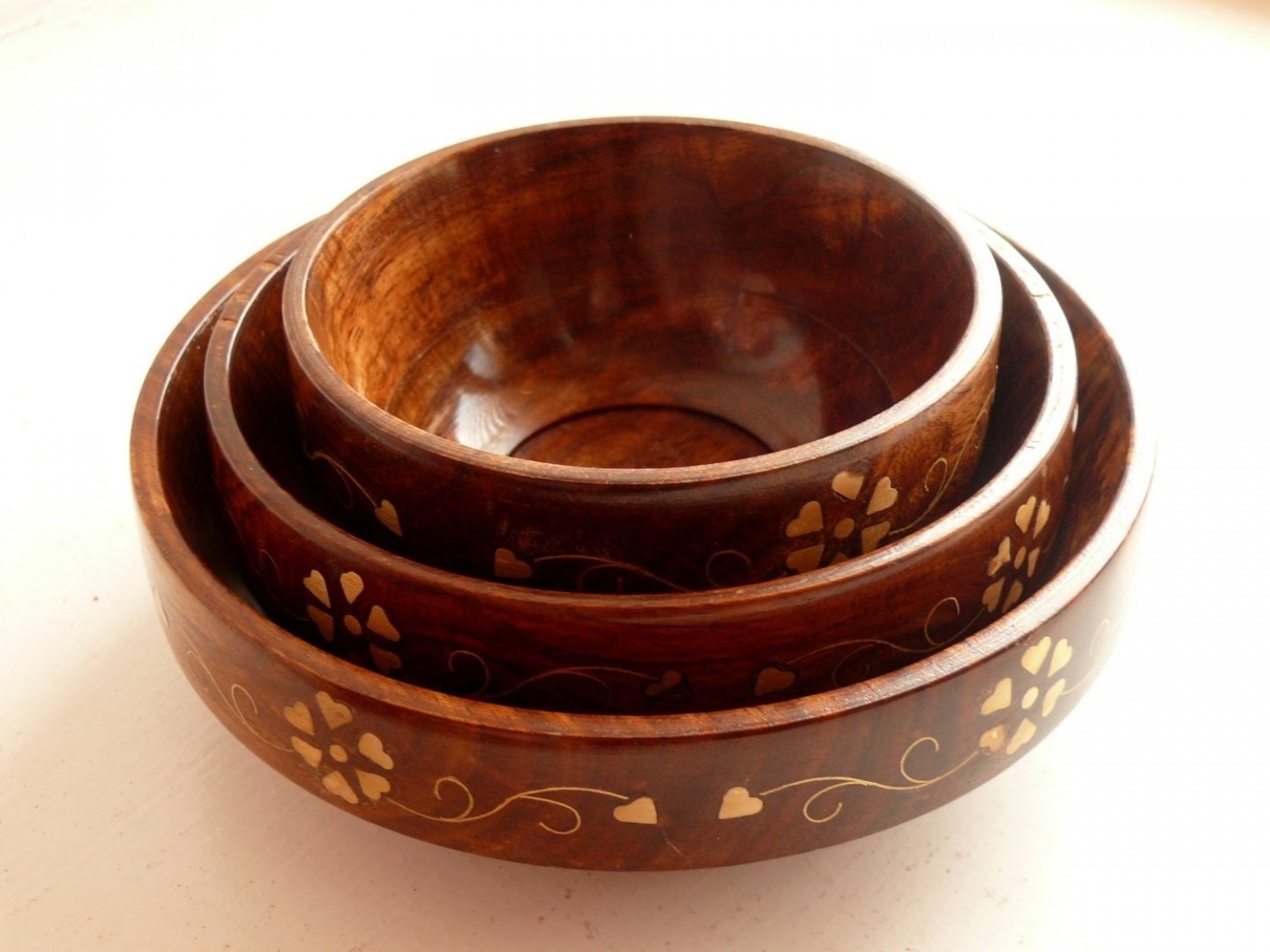 Fairtrade Shesham Wood Nibble Bowls - Set of 3