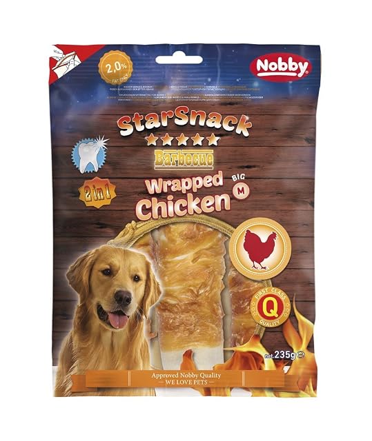 Nobby Starsnack Barbecue Wrapped Chicken M Aprox. 15,0 cm x 40 mm, 3 Unidades, Aprox. 235 g
