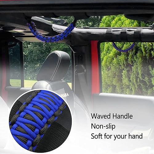 Miniatura 3 de 2 asas de agarre para Jeep Wrangler YJ TJ JK JKU JL JLU Sports Sahara Freedom Rubicon Unlimited X Gladiator JT 1955-2022 UTV ATV Paracord Manijas