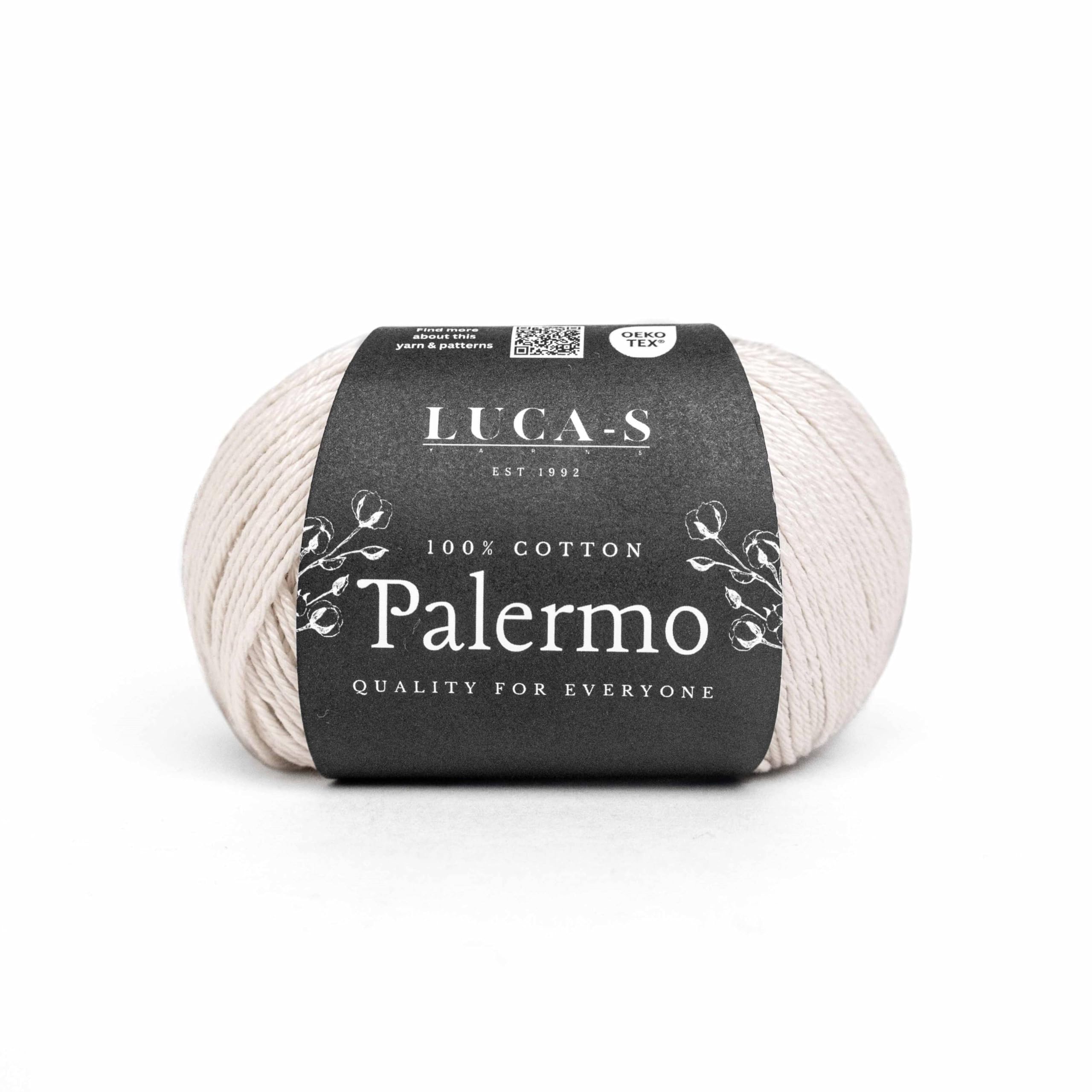 Luca-S Palermo 100% Mercerised Cotton Yarn, Oeko-Tex Certified Giza Cotton, 50g (1.8oz) 125m (136 Yards) - Knitting and Crochet Cotton Yarn, Durable Amigurumi & Baby Project Cotton