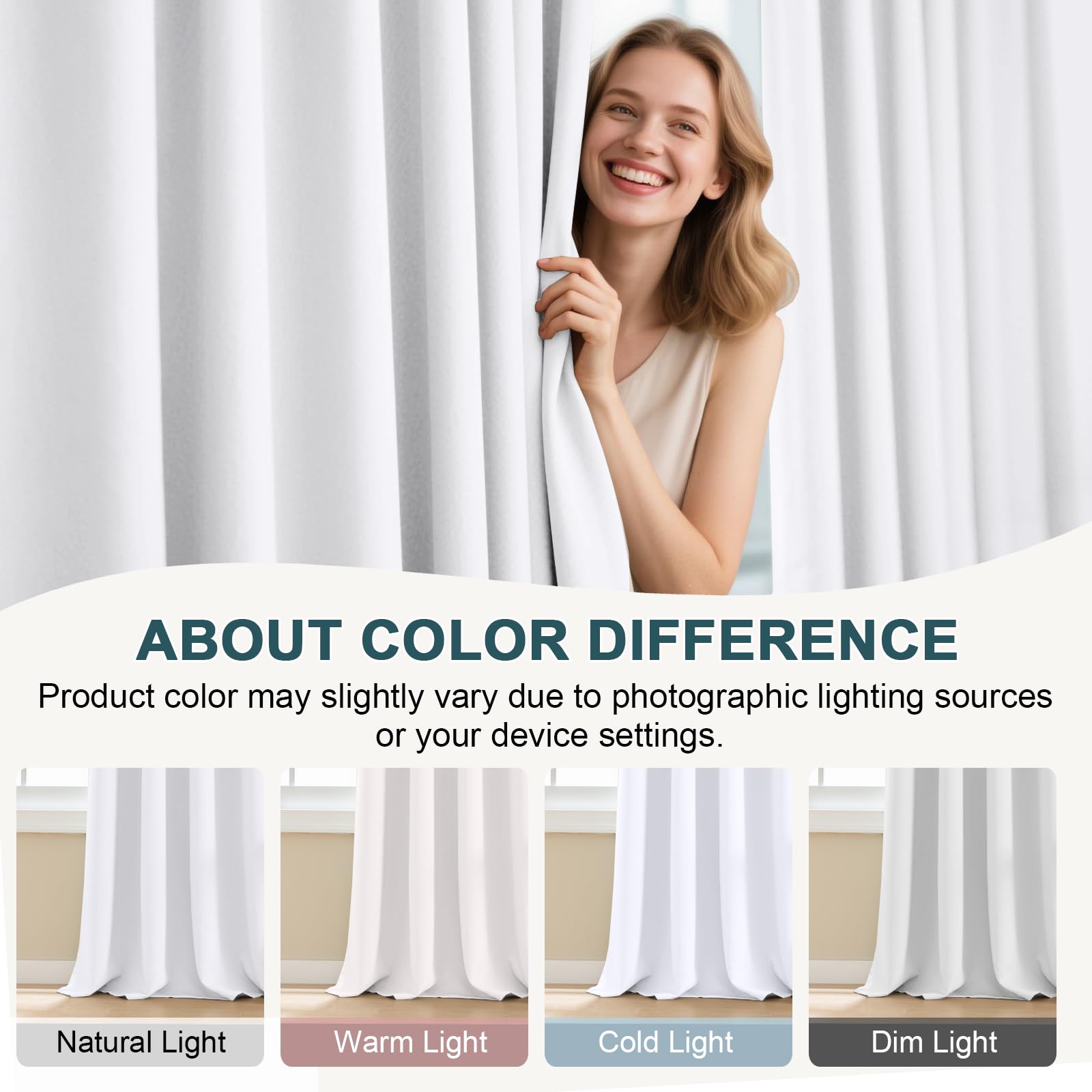 Turquoize Cortinas blancas de 96 pulgadas de largo, cortinas de oscurecimiento de habitación para sala de estar, aislamiento térmico, bolsillo para cortinero, paneles de tratamiento de ventanas para