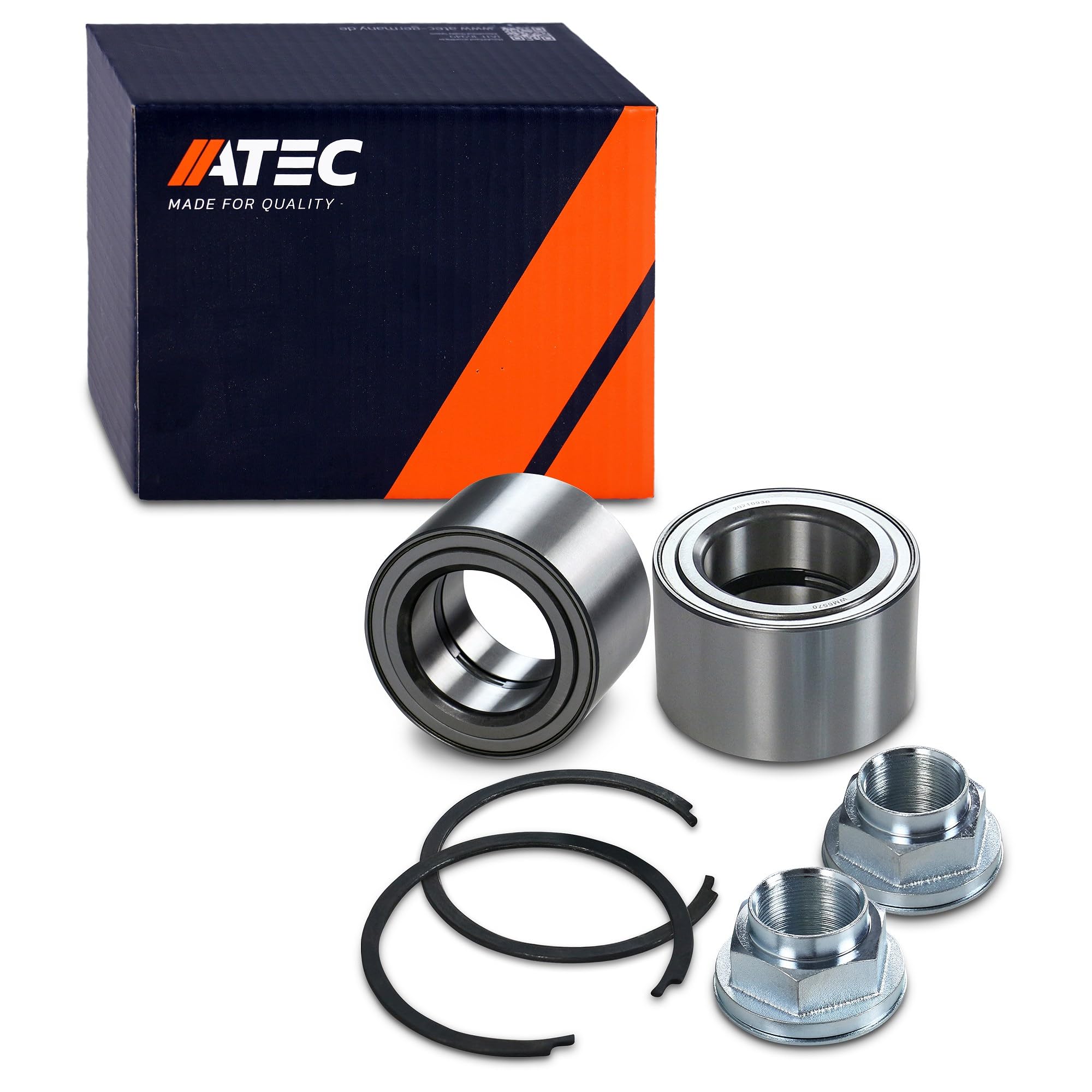 ATEC Germany 2x Rodamiento de rueda delantera con sensor ABS Juego de