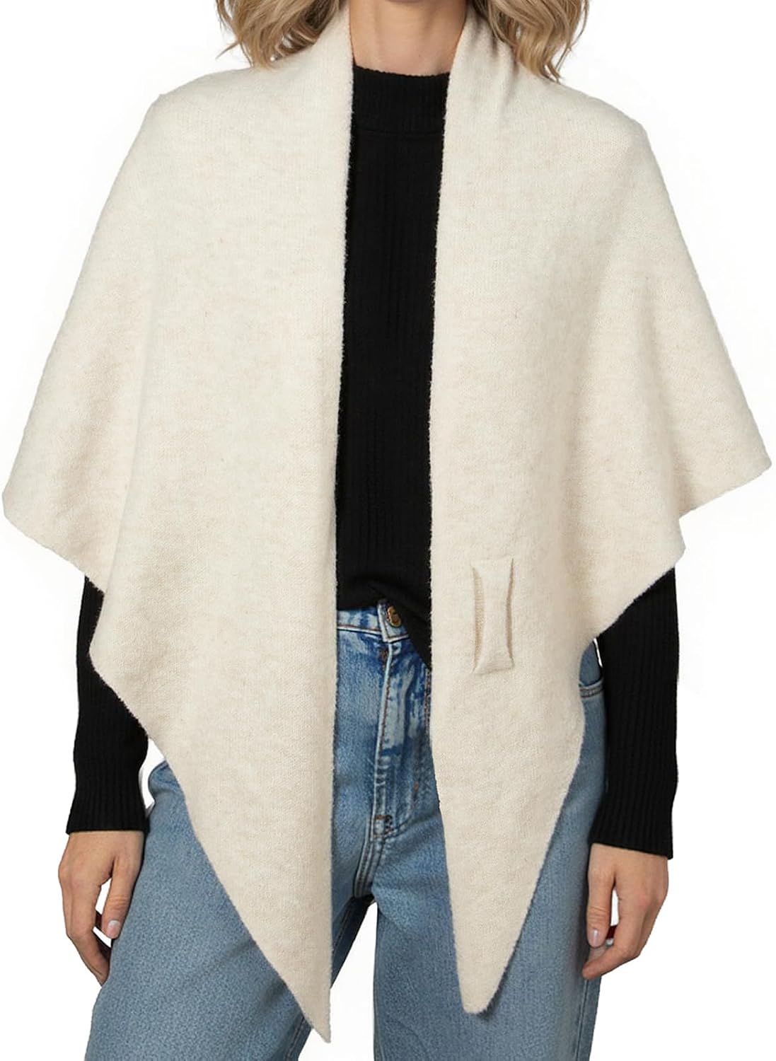 RIIQIICHY Shawl Wrap Women Pashmina Triangle Cape Knit Sweater Scarf for Fall Winter Fashion Accessory - Image 2