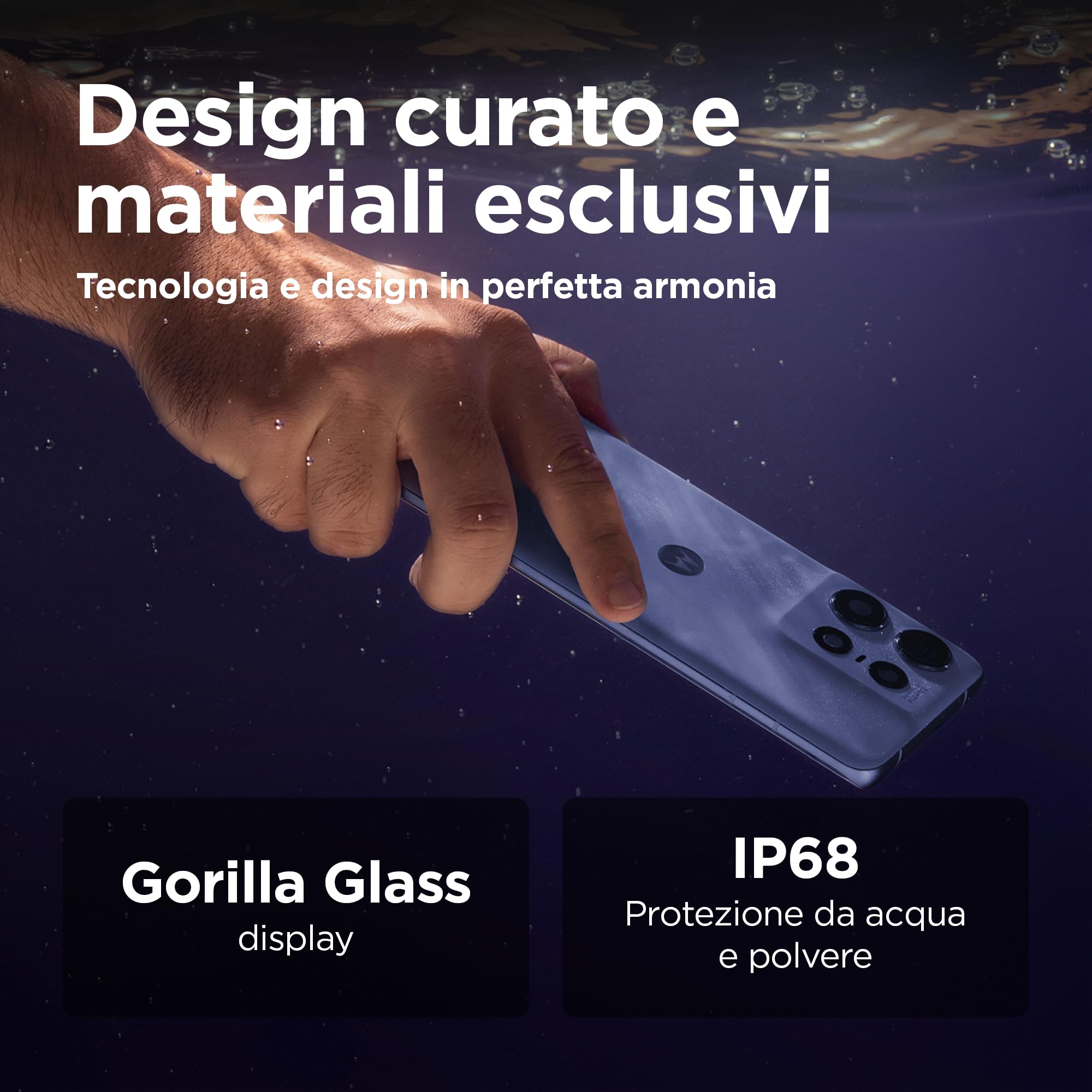 Motorola Moto Edge 50 Pro (Display 6.67''Super HD 144Hz, 50+13+10MP, 4500 mAh ricarica Turbo Power 125W, 12/512GB, Dual SIM, IP68, NFC, Android 14, caricatore da 125W ecover confezione), Luxe Lavander