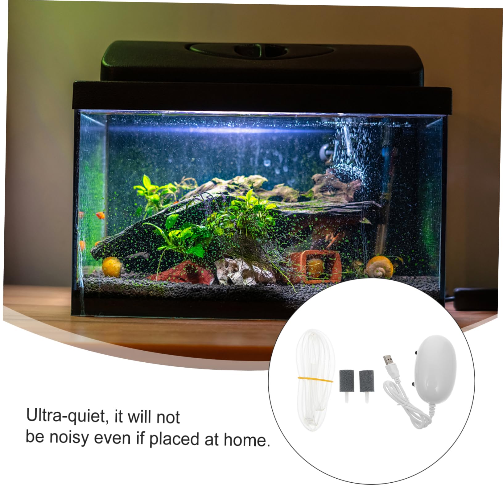 HEMOTON USB Oxygen Pump for Aquariums Pump Silent for Fish Tanks for Outdoor Fishing and Home Use Compact Design for Easy Carrying