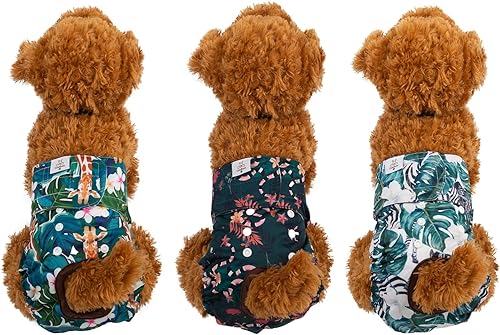 Miniatura 5 de CuteBone - Pañales absorbentes para perras, pañales para cachorros, lavables, paquete de 3 unidades, D39L
